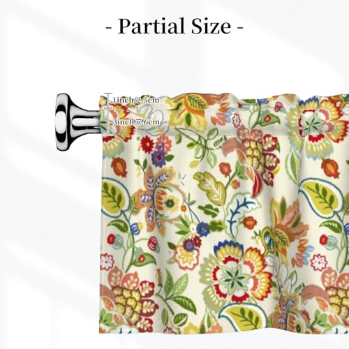 Retro Paisley Curtain Valance Short Rod Pocket Window Treatment for Living Room Bedroom Kitchen Bathroom 1 Panel 54" W x 18" L - color: Retro Paisley