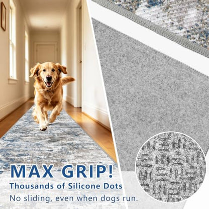 Long Hallway Runner Rug 3x12 ft Textured Non Slip for Dogs, Multi - color: Abstract-multi, size: 3' x 12' (Runner)