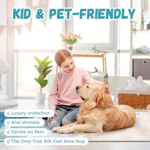 Beach Pattern 2x6ft Runner Rug Non Slip Washable Kitchen Runner Rug with Rubber Backing，Low-Pile Soft Washable Runner Rugs for Hallway Entryway Kitchen Bedroom Living Room Bathroom - color: Light Blue Beach, size: 2' x 6' (Rug)
