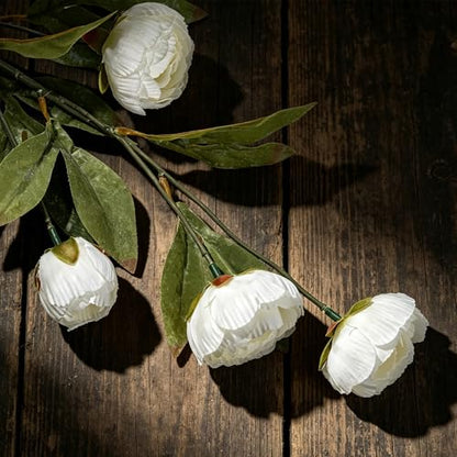 6Pcs Viral Peony Artificial Flowers for Vase - color: White Peonies, size: 6Pcs