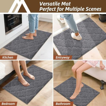 COSY HOMEER Kitchen Rugs Non Slip Washable 24"x36",Dark Grey - color: Dark Grey, size: 24"X 36"