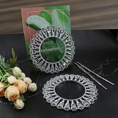 2 Pack Shiny Silver Curtain Tiebacks Round Holdbacks, 26 Crystals - style: 26 Crystals Silver