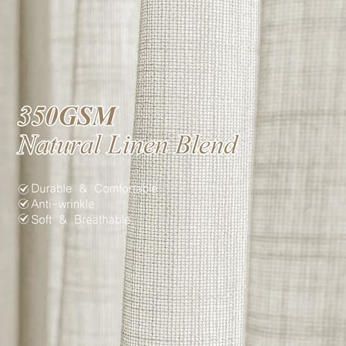 AUSSPVOCT Pinch Pleated Extra Wide Curtains for Living Room 90 Inch Long - color: Beige White, size: 60"W x 90"L (Pack of 1)