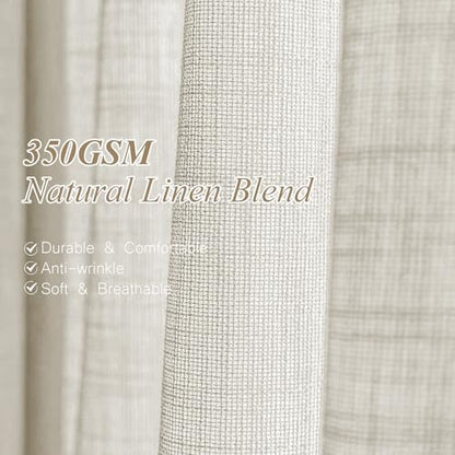 AUSSPVOCT Pinch Pleated Extra Wide Curtains for Living Room 90 Inch Long - color: Beige White, size: 60"W x 90"L (Pack of 1)