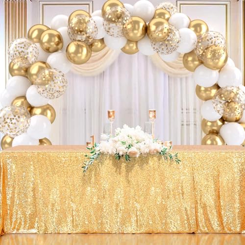 Patimate White and Gold Balloons Set 50 pcs 12 inch - color: White Gold