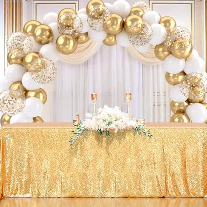 Patimate White and Gold Balloons Set 50 pcs 12 inch - color: White Gold