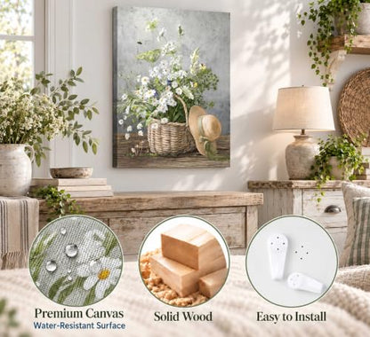 SXHANJXT Rustic Daisy Canvas Wall art - color: Daisy-Canvas, size: 24"L x 16"W
