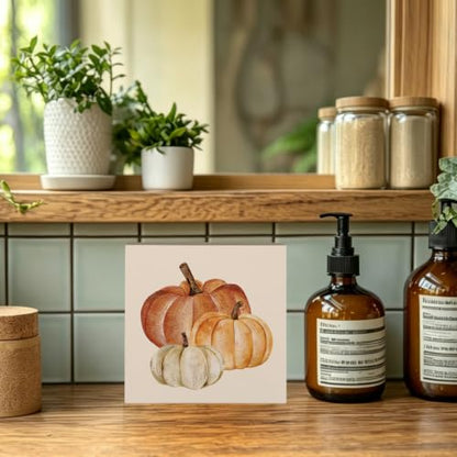 Rustic Farmhouse Fall Pumpkin Neutral Wooden Box Sign Desk Decor - color: Pumpkin