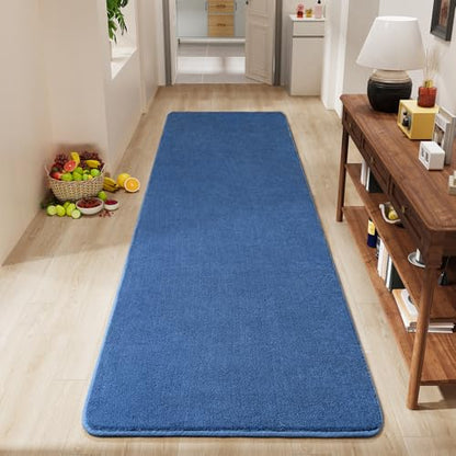 Amearea Modern Soft Hallway Runner Rug, 2x6 Feet Blue Washable Runner Rugs - color: Blue, size: 2' x 6' (Runner)