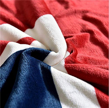 UKELER Flannel Sherpa Throw 60'' x 50'' Union Jack Fleece Blanket Soft Comfy Flannel Blanket Throws for Bed/Couch/Sofa/Office/Camping - color: B-union Jack, size: 50''x60''