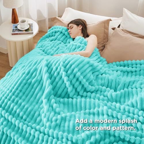 Bedsure Soft King Size Blankets for Bed Blue Fog 108"x90" - color: Blue Fog, size: King
