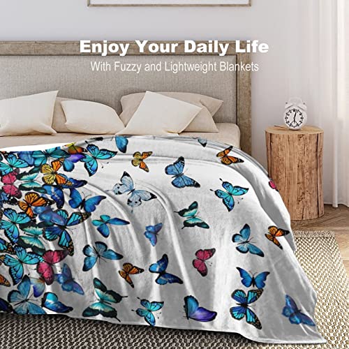 Butterfly Blanket Beautiful Butterfly Throw Blanket Ultra Soft Blankets Lightweight Cozy for Bed Couch Sofa 50"x40" - color: Butterfly 2, size: 50"x40"