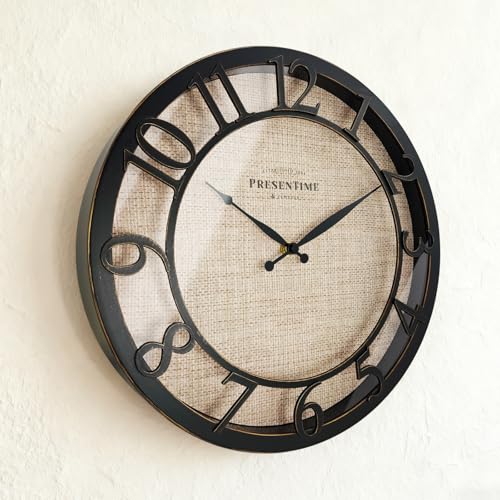 Presentime 13" Farmhouse Series Wall Clock - color: Oil Rubbed Antique Bronze, size: 13 inch