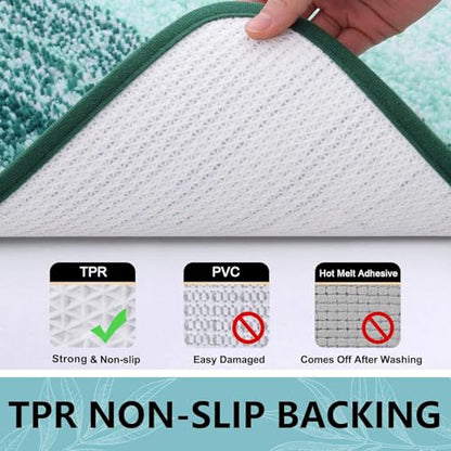 Arotive Microfiber Bathroom Rugs, Shaggy Soft Absorbent Bath Rug, 45x27 - color: Dark Green, size: 45" X 27"