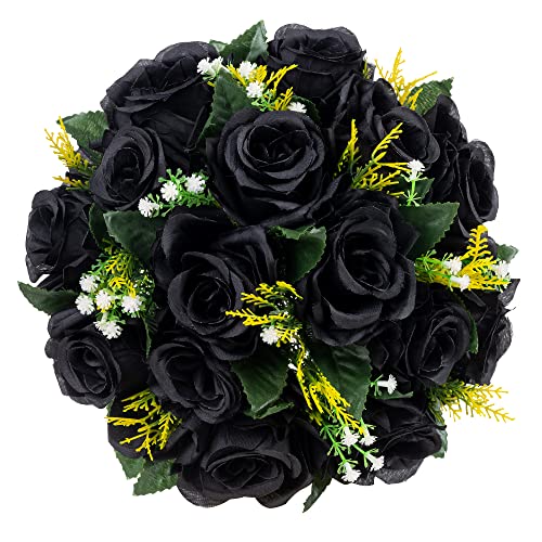 Flower Centerpieces for Wedding Tables: Black, 2 Packs - color: Black