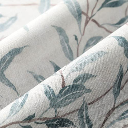 VOGOL Tier Curtains 30 Inch Length, Cute Leaves Print Valances Curtain Privacy Half Window Tiers for Cafe Farmhouse Living Room Bedroom, 30 x 30, 2 Panels - color: Blue, size: 30"W x 30"L (Pack of 2)