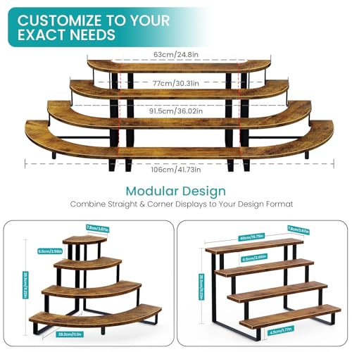 ELITEROO Wooden Display Riser Stand, Tiered Perfume Cologne Organizer Stand