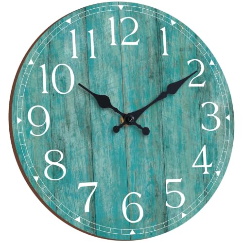 12 Inch Wall Clock, Silent Battery Operated Analog Clock, Teal - color: C-teal, size: 12"