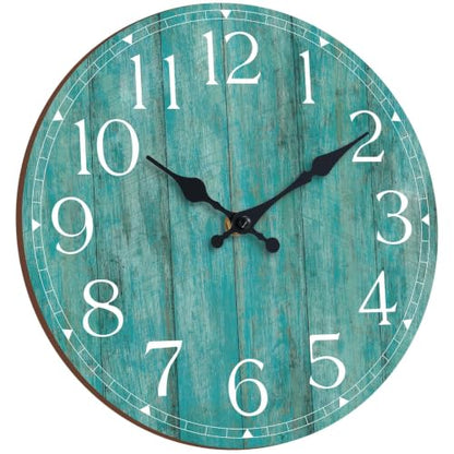 12 Inch Wall Clock, Silent Battery Operated Analog Clock, Teal - color: C-teal, size: 12"