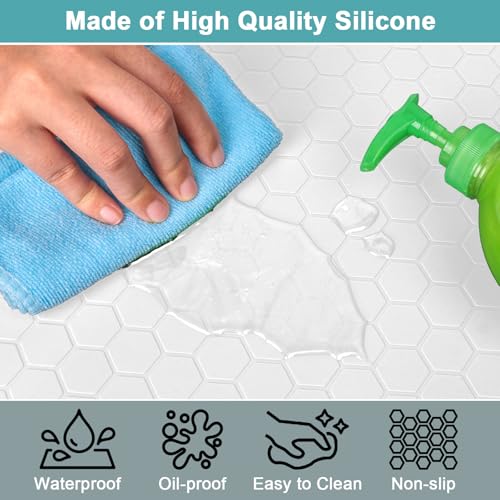 Under Sink Mat for Kitchen Waterproof, Silicone Sink Mat, White, 34" x 22" - color: White, size: 34" x 22"