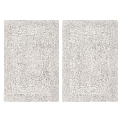 COTTON CRAFT Bath Rugs - 2 Pack Large 20x30 Soft Plush Bath Mats - Platinum - color: Platinum, size: 20x30 Inches