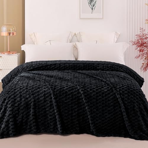 Exclusivo Mezcla 3D Fleece Queen Size Blanket for Bed, Black - color: Black, size: Queen ( 90x90 IN )
