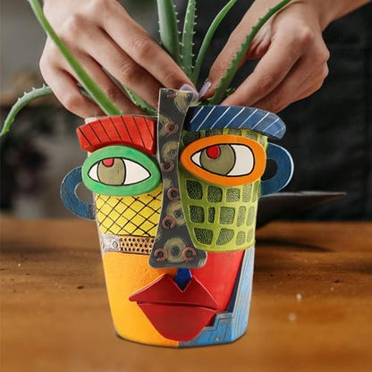 Midogaigai Abstract Face Planter Pots for Indoor Plants&Flowers Home Decor - style: Modern