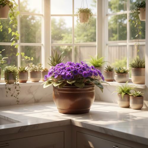 African Violet Pots Self Watering Violet Pot Copper 6 inch - color: Copper