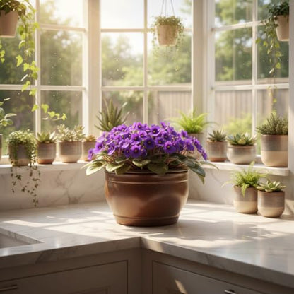 African Violet Pots Self Watering Violet Pot Copper 6 inch - color: Copper