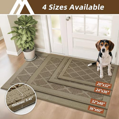 COSY HOMEER Non-Slip Door Mat 32"x48",Entryway Rugs Low Profile,Beige - color: Beige, size: 4' x 2'8" (Rectangular)