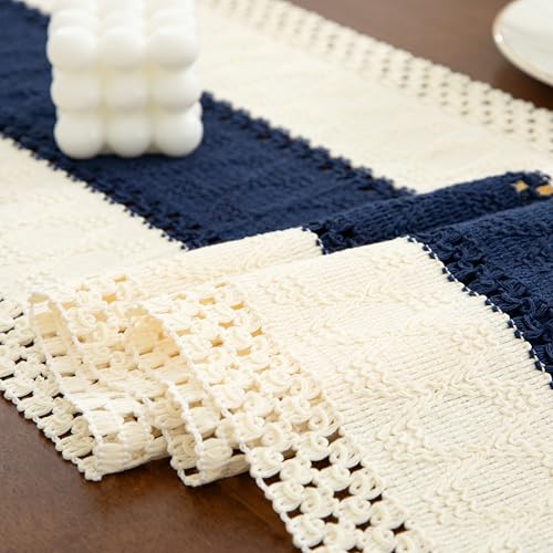 Boho Blue Table Runner, 12x36 Inches - color: Blue, size: 12" x 36"