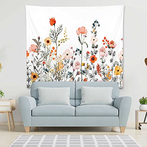RosieLily Floral Tapestry, Colorful Wildflower Nature Wall Tapestry, Vintage Botanical Herbs for Bedroom & Living Room, 51" x 57" Inch - color: Floral, size: 57"L x 51"W