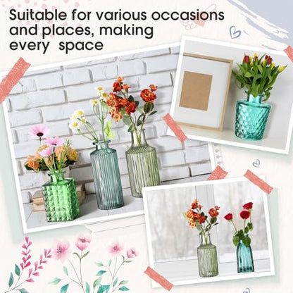 Yaomiao 30 Pcs Glass Bud Vases Centerpieces, Green Series - color: Green Series