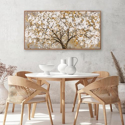 Framed Wall Art Print Gold Tree Of Life Wall Art for Living Room 20" X 40" - color: gold, size: 40"L x 20"W