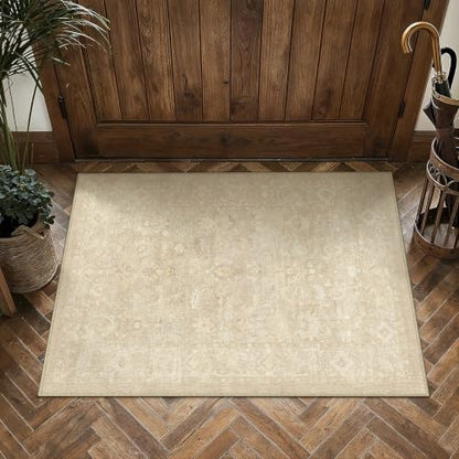 2x3 Beige Neutral Floral Area Rug - color: Beige, size: 2' x 3' (Rectangular)