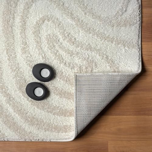 LUXE WEAVERS Geometric Swirl Cream 9x12 Area Rug High Low Modern Carpet