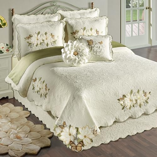 Sweetbay Garden Luxury Ivory Matelasse Bedding, King, 4 Pc Set - size: 4 Piece King Coverlet Set