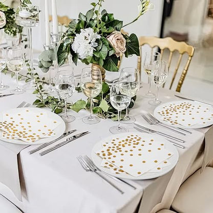 80 Pack of White Paper Cocktail Napkins with Gold Foil Polka Dot Confetti，Polka Dot Party Supplies(5 x 5 in，3-ply) (gold) - style: Gold Dot