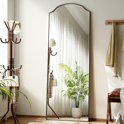 VooBang Wave Curved Top Arched Mirror Full Length, 65"x24" Floor Mirror - size: 65"L x 24"W