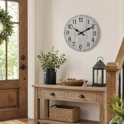 8 Inch Wall Clock, Silent Battery Operated Analog Clock, Grey - color: B-grey Retro, size: 8"