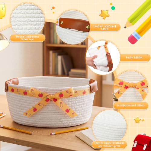 Havawish 1 Pack Thanksgiving Teacher Basket, DIY Empty Gift Basket, Apple - style: Apple