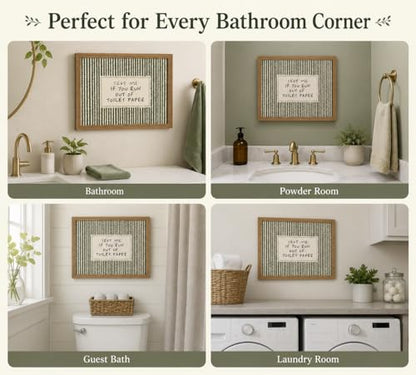 Framed Bathroom Quotes Art, Text Me If You Run Out of Toilet Paper, 12x16in - color: Text Me, size: 12x16in