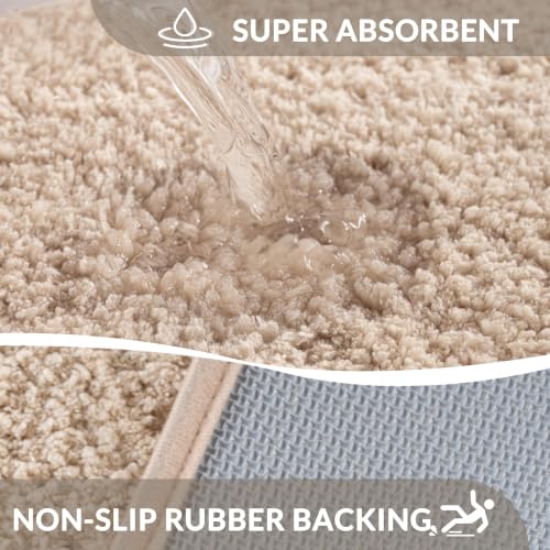 Exclusivo Mezcla Soft Absorbent Bathroom Rugs, Non-Slip Bath Mat, 24x47 - color: Camel, size: 24"x47"(Rectangular)