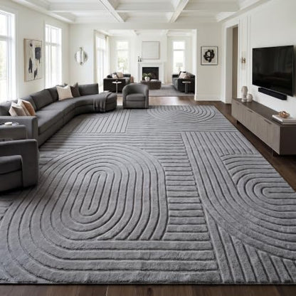 Grey Solid Area Rug 9x12, Large Washable Soft Rugs for Living Room - color: Grey, size: 9' x 12' (Rectangular)