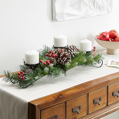 National Tree Company 30in Unlit Frosted Berry Christmas Centerpiece