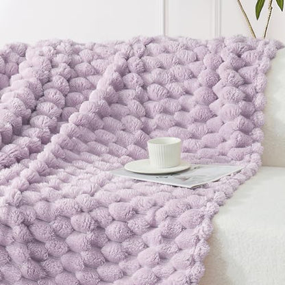 Whale Flotilla Soft Fleece Throw Blanket for Couch & Bed 3D Jacquard, Lilac - color: Lilac, size: Throw(50x60 Inch)