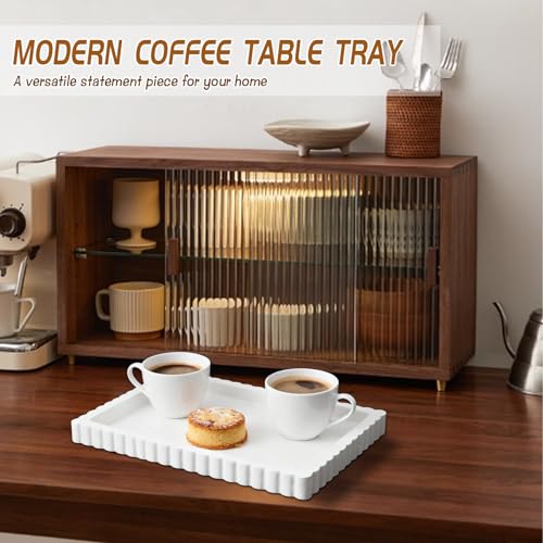 Rectangular Decorative Tray for Coffee Table Decor Decorative Wood Ottoman Tray for Living Room Home Decor Coffee Table Centerpiece