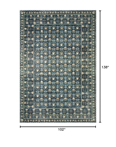 Loloi Rifle Paper Co Eden Lattice Indigo 8'-6" x 11'-6" Area Rug - color: Lattice Indigo, size: 8'6" x 11'6" (Rectangular)