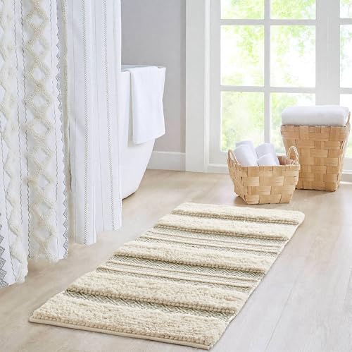 Ink+Ivy Asher Non-Slip Bath Rug Absorbent Quick Dry, 22 x 58, Sage Green - color: Sage Green, size: 1'10" x 4'10" (Rectangular)
