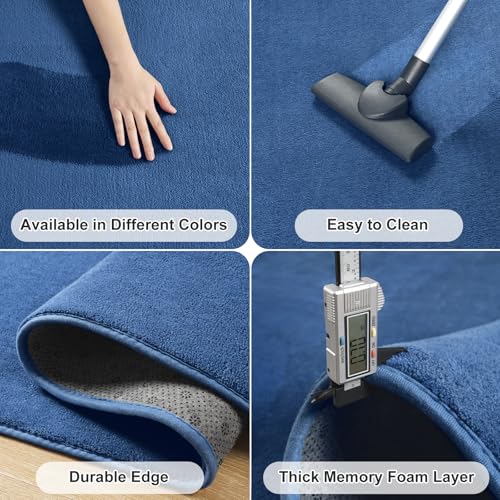 Amearea Modern Washable Runner Rugs, 2x4 Feet Blue Bedroom Runner Rug - color: Blue, size: 2' x 4' (Runner)